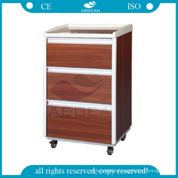 AG-BC004 Movable patient room medical application wooden hospital bedside cabinets